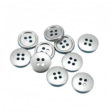 50 Pcs Round Craft Buttons 4 Holes Metallic Color Plastic Buttons for Sewing
