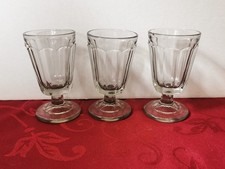 Antik 1850–1870 (1) 3 Fußbecher Weinglas 0,1 L Pressglas Rippen Wirtshaus-Glas