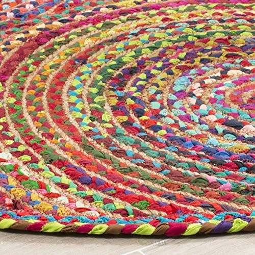  Cape Cod Collection Area Rug - 5' x 8' Oval, Red & Multi, Handmade Boho  - Image 4 of 4