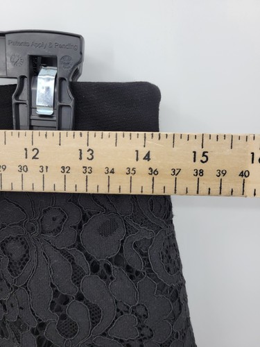 Cabi Skirt Womens 2 Black Soiree A Line Mini Black Lace Layered Ponte Knit Artsy - Picture 10 of 11