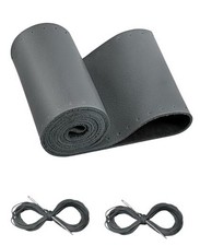 BELINOUS Leather Steering Wheel Cover Lace Up, Stitch on Steering Wheel M4 Gray