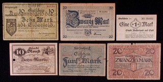 6x Notgeld Banknoten aus Deutschland Hyperinflationszeit Grossgeld (FCD) BL N