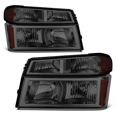 Fit 04-12 GMC Canyon Chevrolet Colorado Smoked Lens Amber Corner Headlights