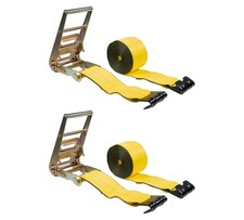 2 Pack 4 X 30 Ratchet Tie-down Straps W Flat Hook 16200 Lbs Capacity - ...