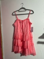Wild Fable Pink Floral Ruffle Tiered Mini Dress