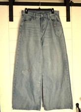 Old Navy High Rise Super Baggy Wide Leg Jeans with Flowers Hearts Girls Size 18