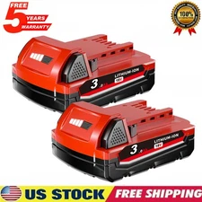 2x Battery For Milwaukee 18V M18 48-11-1820 Lithium 3.0Ah 18 Volt Compact Tool
