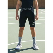 Nike Pro Hyperstrong Compression Kids Youth Shorts Black Gray Size L Athletic