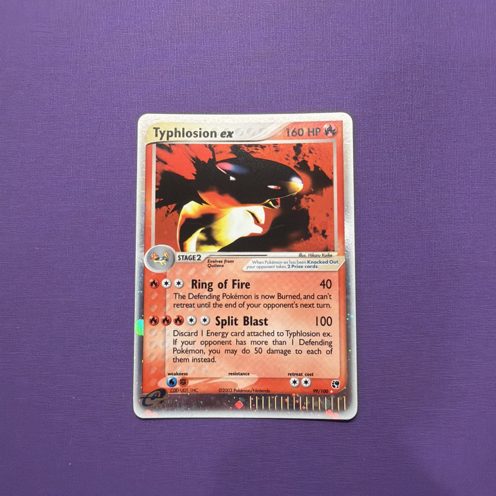 Pokemon TCG Typhlosion EX Sandstorm 2003 Holo Ultra Rare Card 99/100 - NM