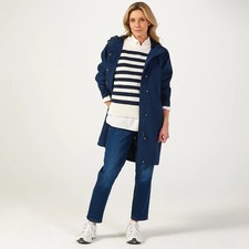 New QVC Centigrade Waterproof Hooded Parka Coat, Navy Sz Large