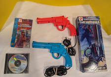 Sega CD Lethal Enforcers with Manual 2 Justifiers Blue and Pink in Box TESTED