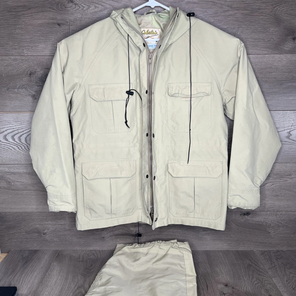 Cabela’s Goretex Rain Jacket and Pants Set Khaki/Tan Size Large - Image 2 of 4