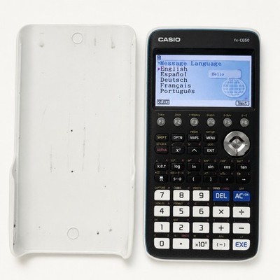 Casio fx-CG50 Color Graphing Calculator White Tested Working w/ Slide Cover