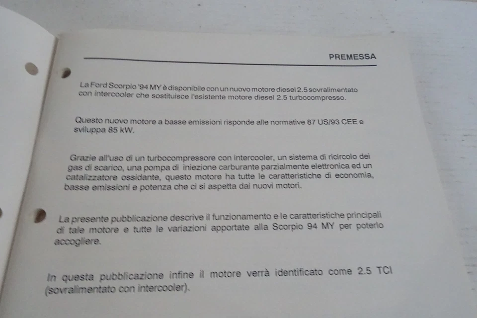 catalogo assistenza tecnica Ford Scorpio 1994 motore - Immagine 2 di 4