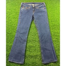 True Religion VTG Y2K Bobby Bootcut Low Rise Blue Wash Jeans Sz 29 Made in USA