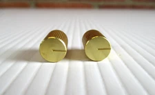 Small Gold Solid Aluminum Control Knobs For HiFi Amp Guitar 1/2"x 3/8" Lot of 2