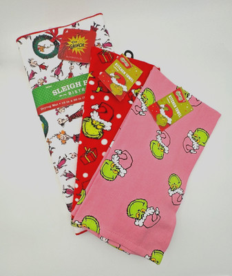 Dr. Seuss The Grinch Kitchen Towels & Drying Mat   Multiple Variations New w/Tag