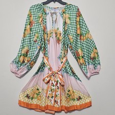 Antonio Melani Women's Dress Large Fits 12/14 Mini Balloon Sleeves Belted New 