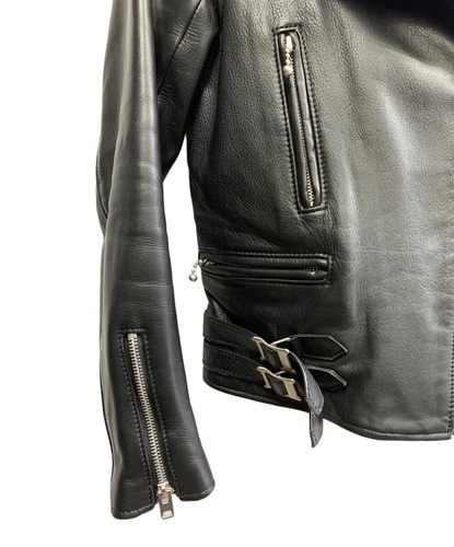 Maison de Reefur Leather Riders Jacket Men's Size 38 Black image 8