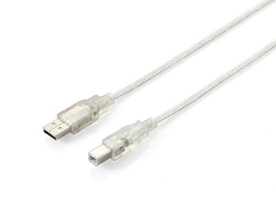 Equip USB2.0 Kabel USB Anschlusskabel (A/Stecker - B/Stecker 1,8 m) silber Silbe