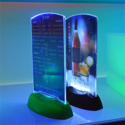 Multiple Color LED Glowing Light Sign Holder Energy Efficient Design Menu Board