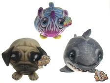 Fur Ball Photo Animal Plush Stuffed Lot 3 Dog Shark Zebra Rainbow Kids Xmas Gift