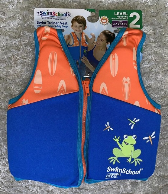 Swim School Swim Trainer Vest w/ Adjustable Safety Strap UPF 50 Level 2