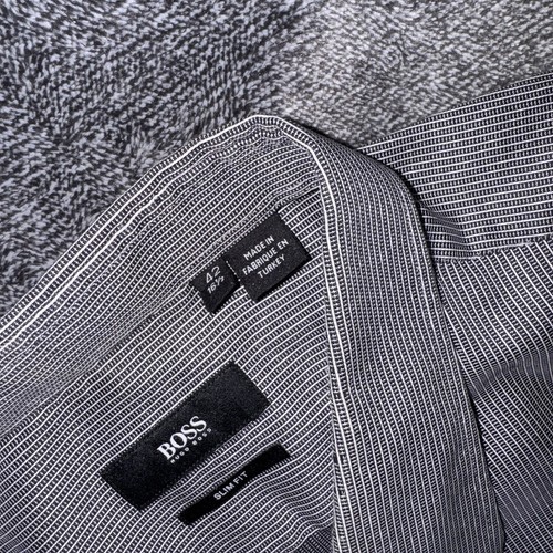 Hugo Boss Dress Slim Fit Shirt Men 16.5 Black 42 Button Up Long Sleeve - Picture 3 of 16
