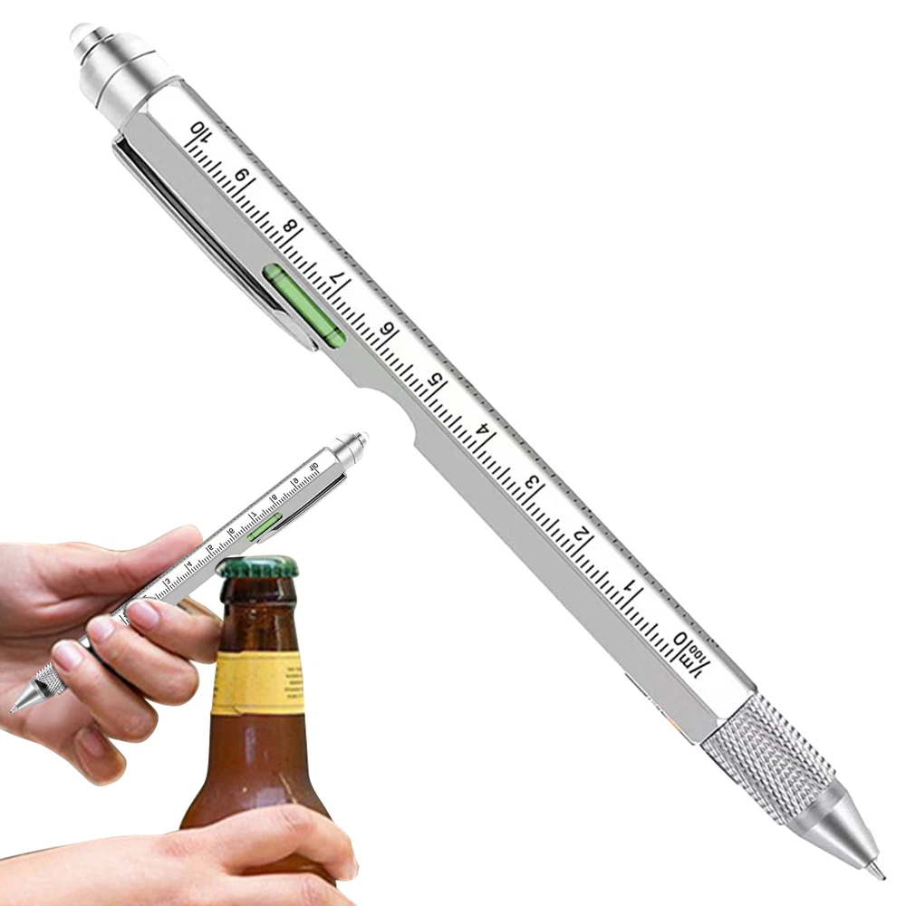 9-in-1 Multi Tool Pen with LED Light, Touch Screen Tip & Bottle Opener
