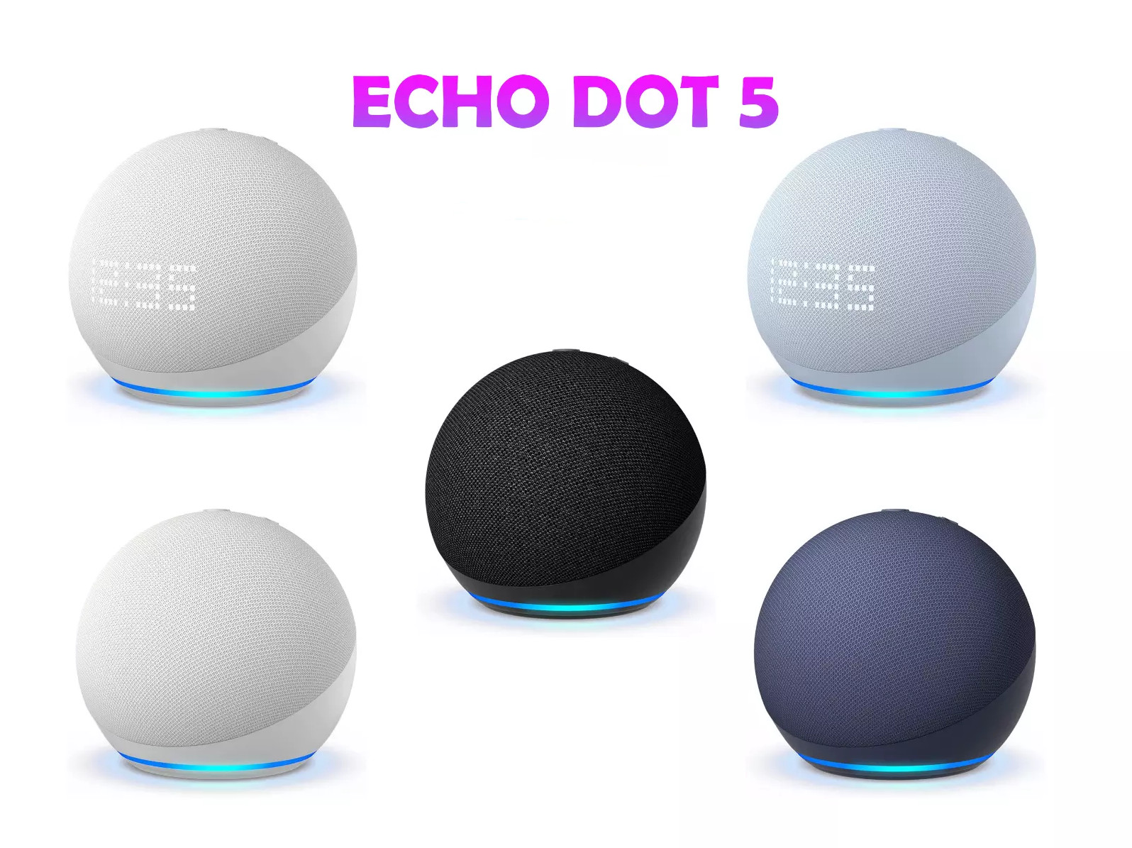 Thumbnail - ✅ Amazon Echo Dot 5. Gen | Smarter Lautsprecher Alexa | Mit / Ohne Uhr