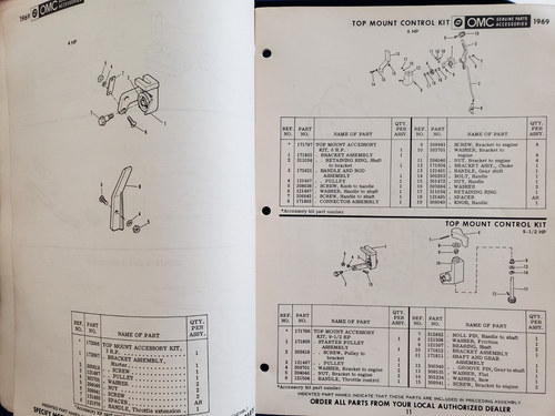 1969 Johnson Sea-Horse Parts Catalog - Accessories Preliminary Edition E - Picture 4 of 10