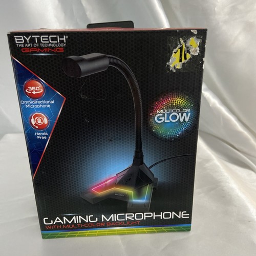 New Bytech Adjustable Gaming microphone - new- Multi Color Backlight Hands Free - 第 1/4 張圖片