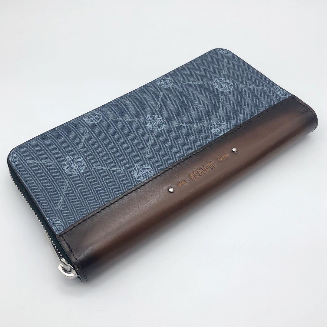 Berluti Itauba Round Zipper Long Wallet Blue Leather | eBay Berluti Itauba Round Zipper Long Wallet Blue Leather | eBay