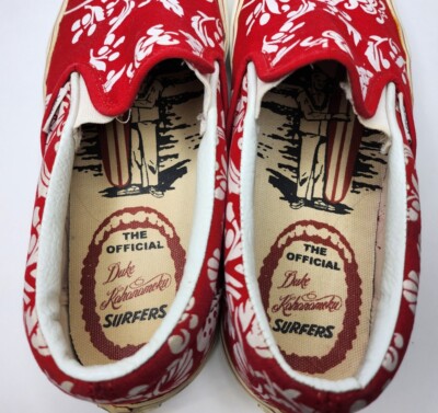 Vans Duke Kahanamoku Surfer Slip-on Red Shoes Size Mens Sz 8.5 