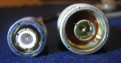 HF Adapterkabel N male auf TNC male 50Ohm Mil Gold / Silber Amphenol UG-536B/U