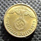 Old Coin Of Third Reich Germany 5 Reichspfennig 1937 A Berlin Pre World War Ii