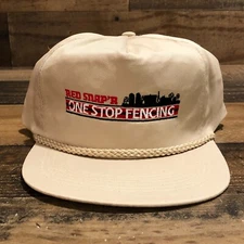 Vintage Red Snap'r Hat Snapback Cap Mens Beige One Stop Fencing 90s Charger READ