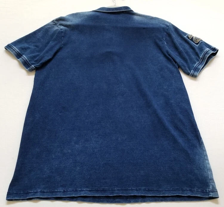 Camisa Polo Freeze Para Hombre 2XL XXL Azul Gráfico Desteñido Mangas Cortas Elastizada Informal Foto 3 de 4