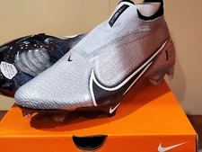Nike Vapor Edge Elite 360 Flyknit Silver Football Cleats Mens Sz 13.5 AO8276-100