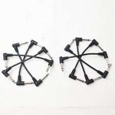 8 PACK Black 15cm/6inch RIGHT ANGLE 1/4 guita...