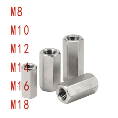 One-stop Left and Right Teeth 304SS M8 -M18 Lengthen Coupling Connection Hex Nut