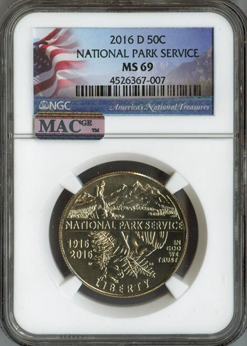 2016 D NATIONAL PARKS COMMEMORATIVE HALF DOLLAR NGC MS 70 50C MAC QUALITY✔️