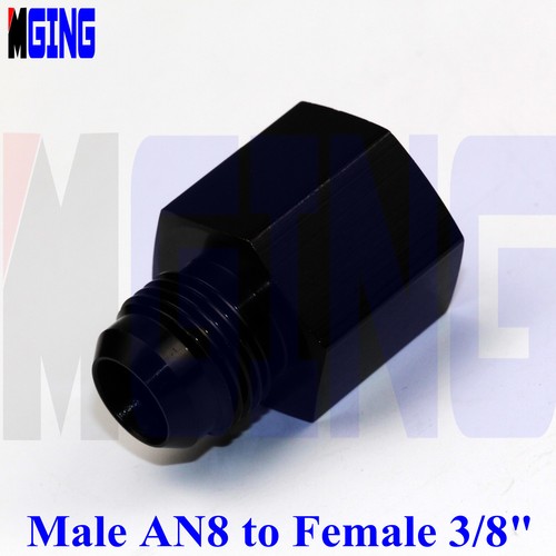 Tank Fuel Hose Fittings Adaptor Male 8AN AN8 to 3/8" Female NPT Straight Black - Picture 2 of 5