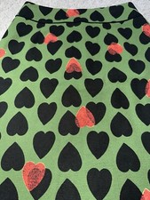 Maeve Anthropologie Pencil Skirt Heart Stamp Green Red Lined Back Zip Women  s 2