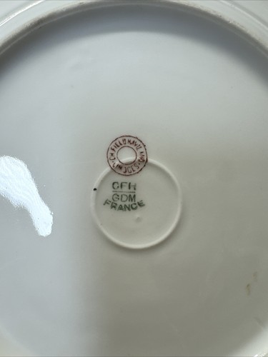 CH Field Haviland Limoges Round Plate Flowers Gold Trim - Picture 9 of 10