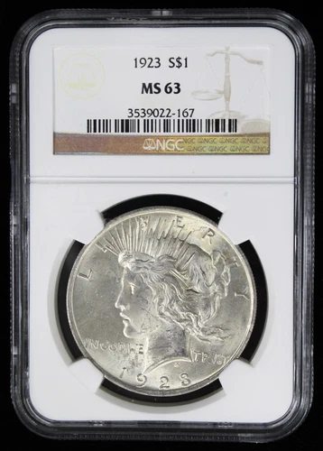 1923 PEACE DOLLAR $1 NGC MS63 (22167)