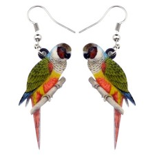 Acrylic Australian Rainbow Lorikeet Bird Earrings Dangle Gifts Animals Jewelry