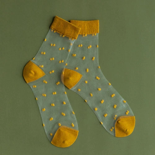 Women Lace Mesh Socks Transparent Thin Crystal Silk Short Ankle Socks Summer - Picture 18 of 38