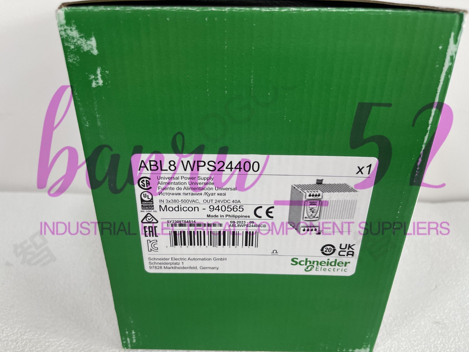 Schneider ABL8WPS24400 24V 400W Rail Mount Switching Power Supply