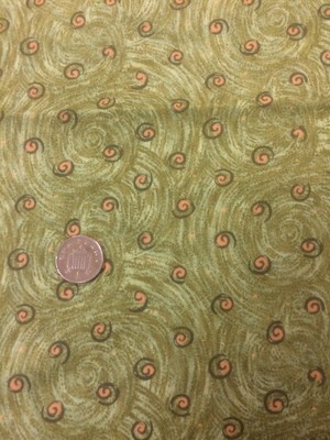 Benartex Manor Park 1527 Swirls 100% Baumwollstoff Patchwork / Quilten grün